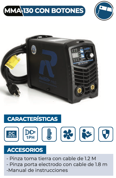[MMA-130 127/230V CON BOTONES] SOLDADORA INVERTER MMA-130 127V/230V CON BOTONES