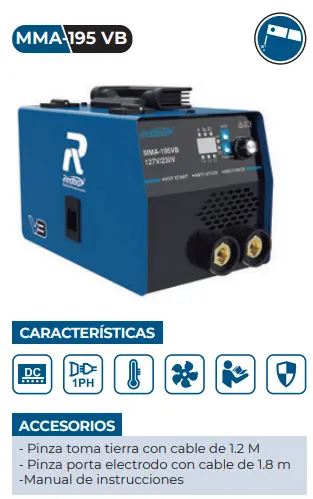 [MMA-195 VB] SOLDADORA INVERTER MMA-195VB (127V/230V) 