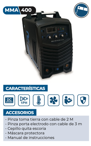 [MMA-400] SOLDADORA INVERTER MMA-400 3P 220V 