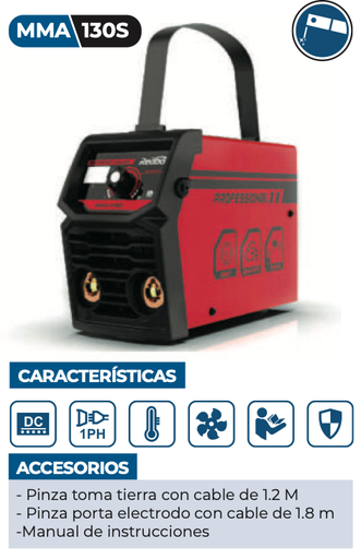 [MMA-130S] SOLDADORA MINI ROJA 110V
