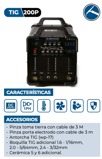 [TIG-200P] SOLDADORA TIG 200P